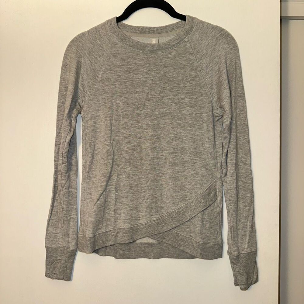 Athleta Girls Crossover Waist Crewneck Terry Sweatshirt Large EUC